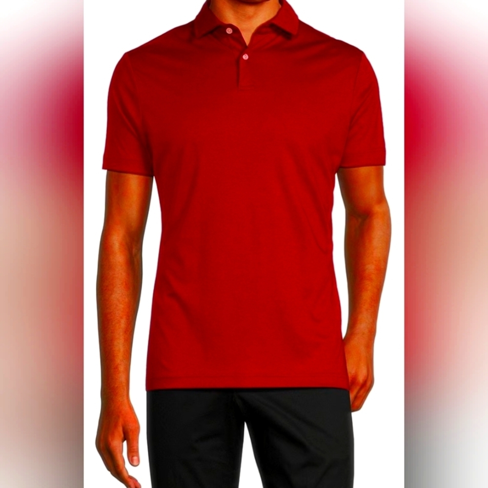 Murano Red Polo Shirt Vibrant Short-Sleeve Design Men's Large
